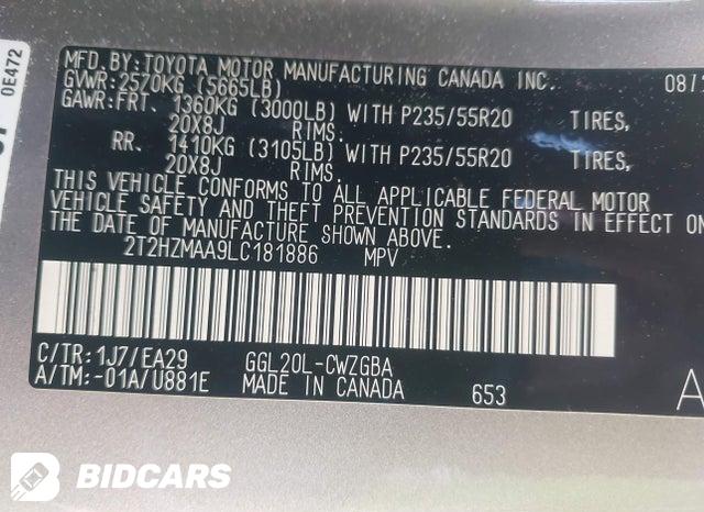 2020 Lexus RX — VIN 2T2HZMAA9LC181886, şəkil 9