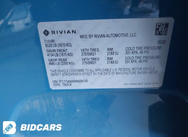 7FCTGAAA6NN006105 2022 Rivian R1T photo no. 9