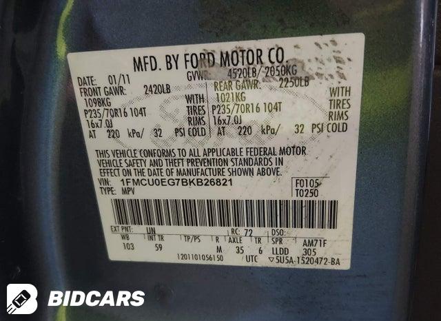 1FMCU0EG7BKB26821 2011 Ford Escape photo no. 9