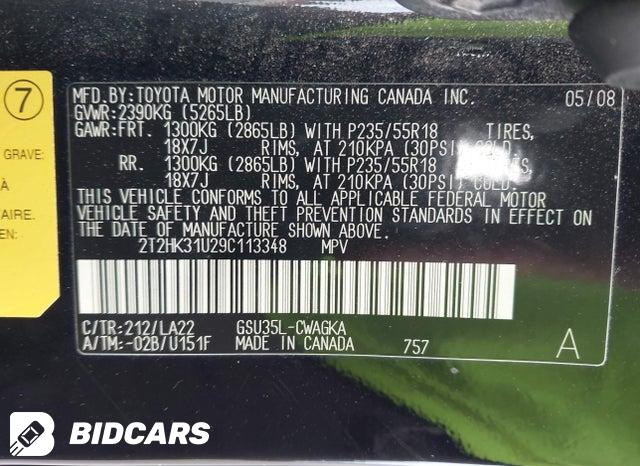 2T2HK31U29C113348 2009 Lexus RX photo no. 9