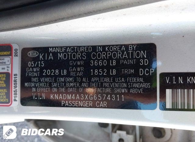 2016 KIA Rio — VIN KNADM4A3XG6574311, şəkil 9
