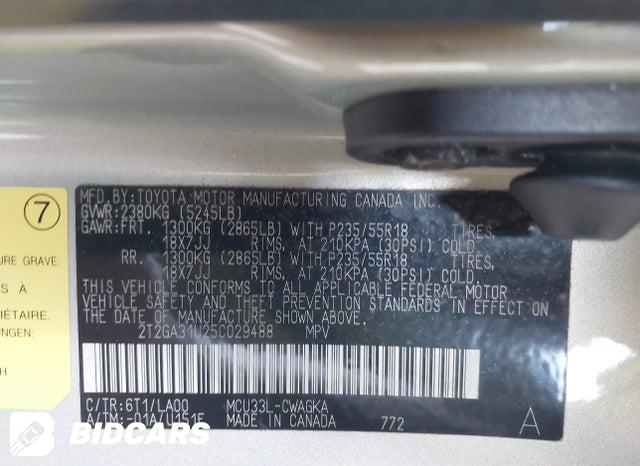 2T2GA31U25C029488 2005 Lexus RX photo no. 9