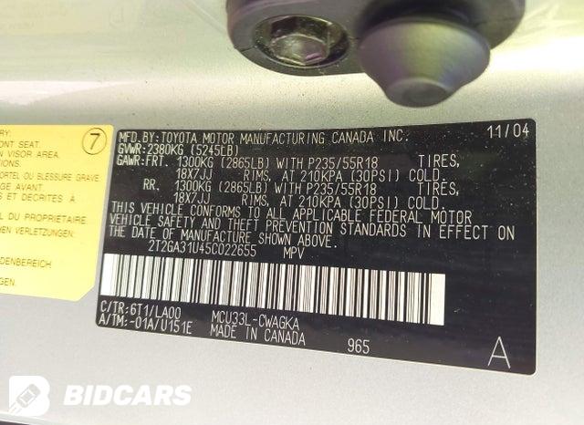 2T2GA31U45C022655 2005 Lexus RX photo no. 9