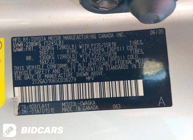 2T2GA31U65C036279 2005 Lexus RX photo no. 9