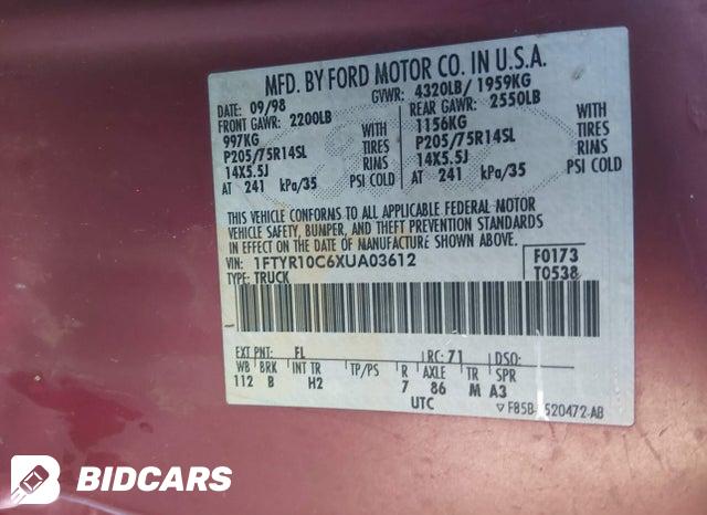 1FTYR10C6XUA03612 1999 Ford Ranger photo no. 9