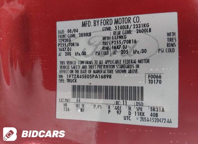 1FTZR45E05PA16898 2005 Ford Ranger photo no. 9