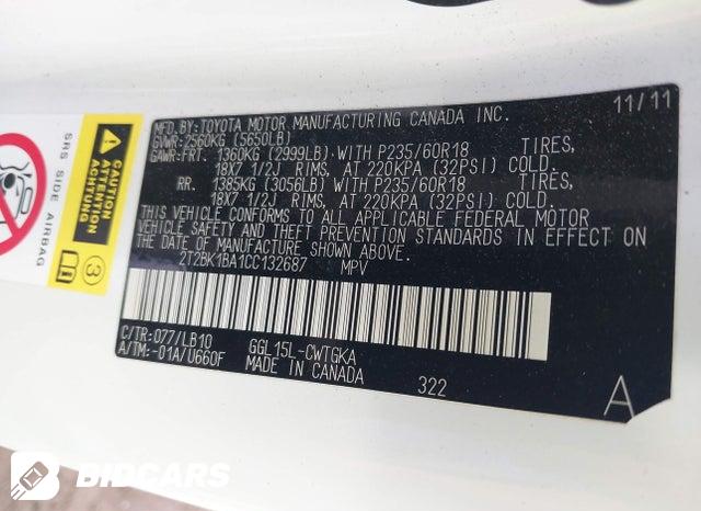 2T2BK1BA1CC132687 2012 Lexus RX photo no. 9