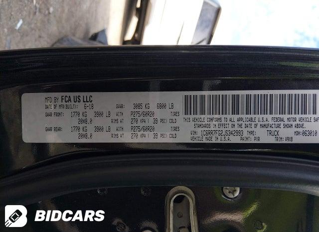 2018 RAM 1500 — VIN 1C6RR7FG2JS342993, şəkil 9