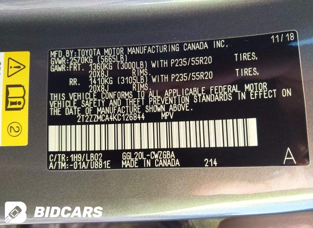 2019 Lexus RX — VIN 2T2ZZMCA4KC126844, şəkil 9