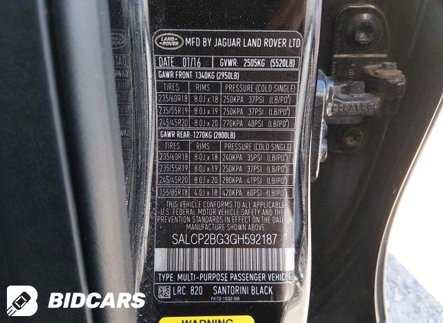 2016 Land Rover Discovery — VIN SALCP2BG3GH592187, şəkil 9