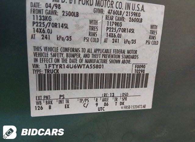 1FTYR14U6WTA55801 1998 Ford Ranger photo no. 9