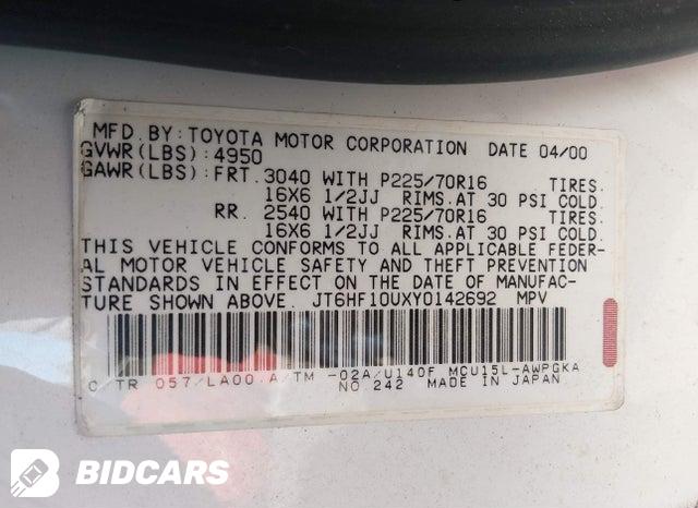 JT6HF10UXY0142692 2000 Lexus RX photo no. 9