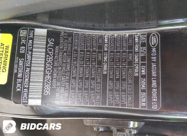 2016 Land Rover Discovery — VIN SALCP2BG0GH623895, фото 9