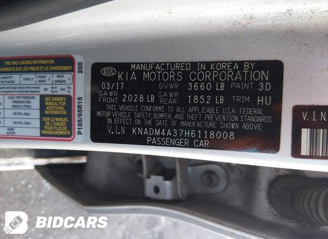 2017 KIA Rio — VIN KNADM4A37H6118008, şəkil 9