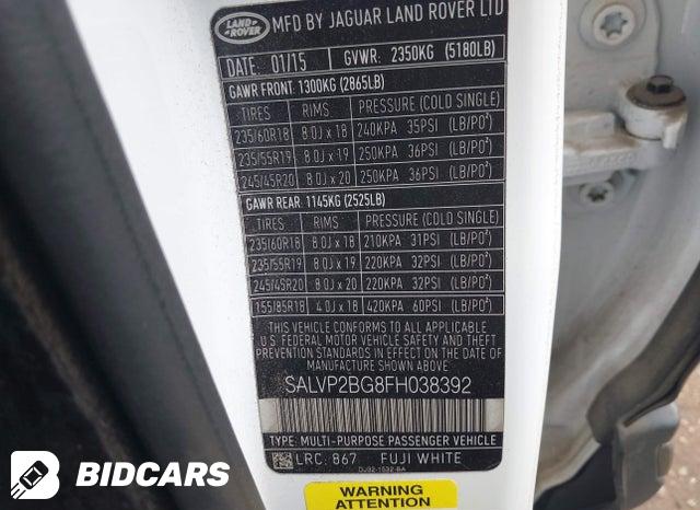 SALVP2BG8FH038392 2015 Land Rover Range Rover photo no. 9