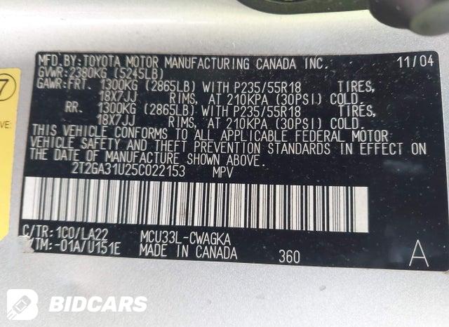 2T2GA31U25C022153 2005 Lexus RX photo no. 9