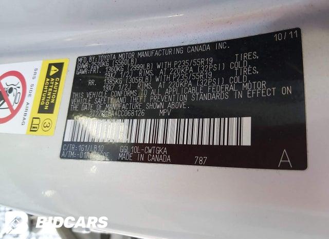 2T2ZK1BA4CC068126 2012 Lexus RX photo no. 9
