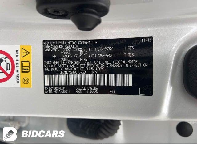 2017 Lexus RX — VIN JTJBZMCA5H2018730, фото 9