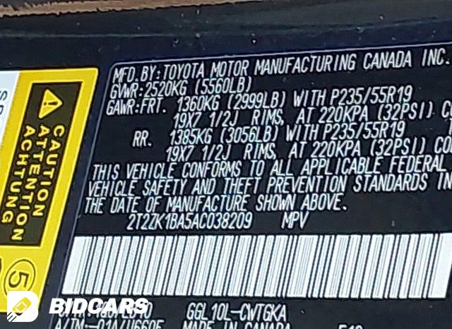 2T2ZK1BA5AC038209 2010 Lexus RX photo no. 9