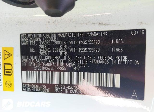 2016 Lexus RX — VIN 2T2BZMCA7GC022955, şəkil 9
