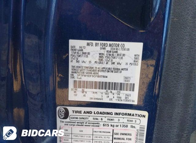 1FTFW1EF3CFB57504 2012 Ford F-150 photo no. 9