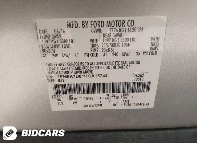 2017 Ford Explorer — VIN 1FM5K7D81HGA15744, şəkil 9