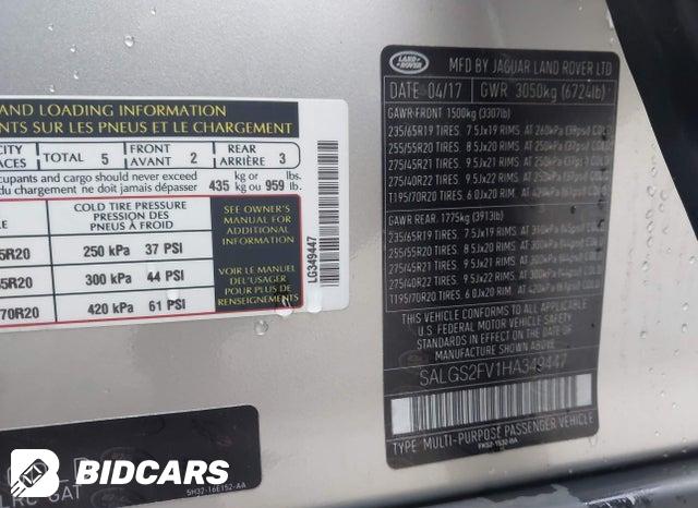 2017 Land Rover Range Rover — VIN SALGS2FV1HA349447, şəkil 9