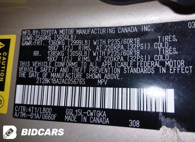 2T2BK1BA2AC056765 2010 Lexus RX photo no. 9