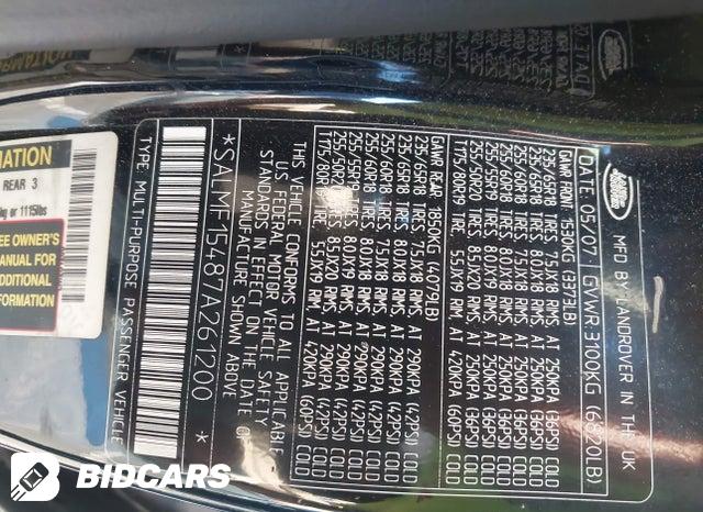 SALMF15487A261200 2007 Land Rover Range Rover photo no. 9