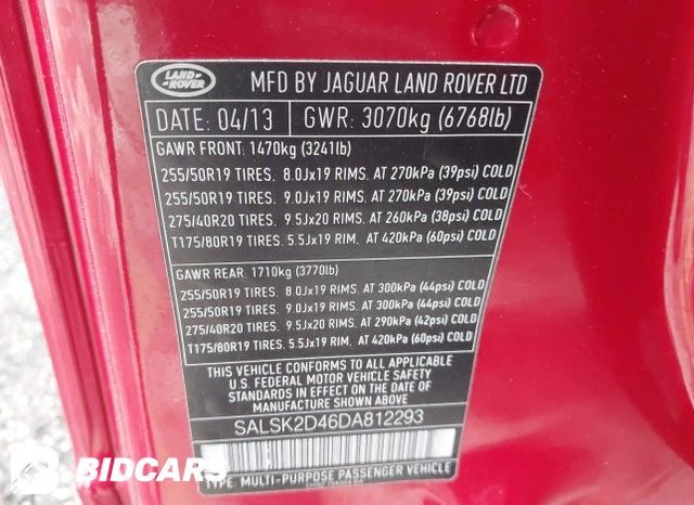 SALSK2D46DA812293 2013 Land Rover Range Rover photo no. 9
