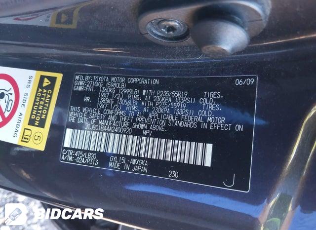 JTJBC1BA4A2400920 2010 Lexus RX photo no. 9