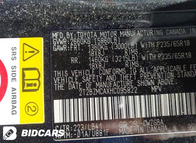 2017 Lexus RX — VIN 2T2BZMCAXHC095822, şəkil 9