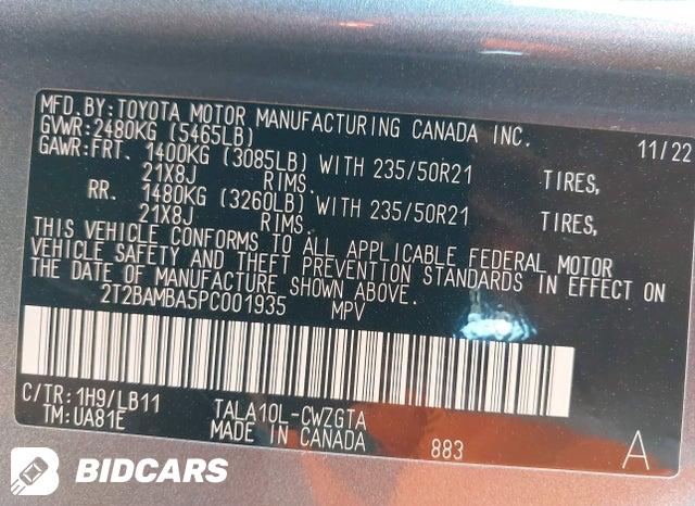 2023 Lexus RX — VIN 2T2BAMBA5PC001935, şəkil 9