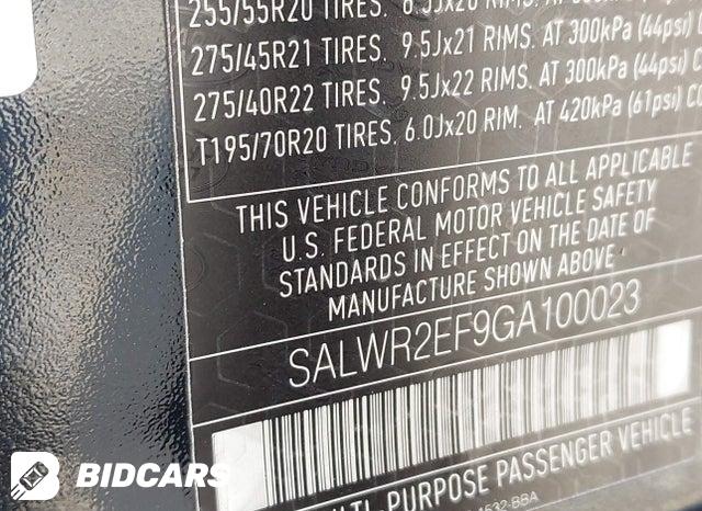 2016 Land Rover Range Rover — VIN SALWR2EF9GA100023, şəkil 9