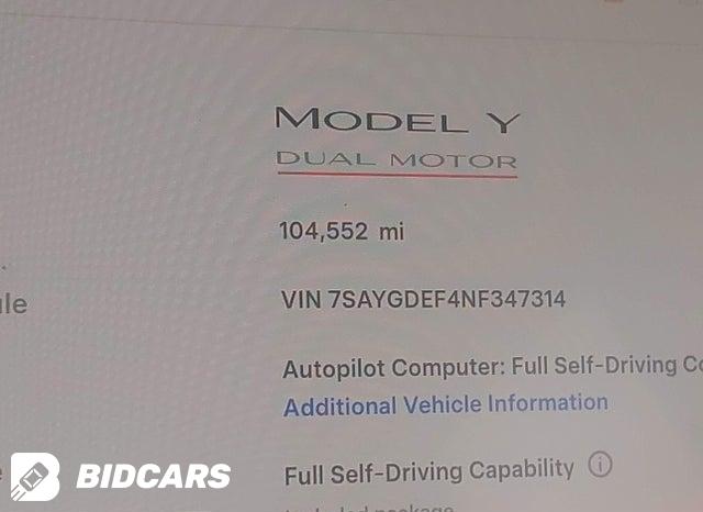 2022 Tesla MODEL Y — VIN 7SAYGDEF4NF347314, şəkil 14