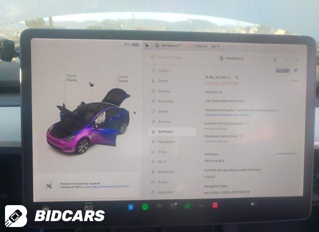 2022 Tesla MODEL Y — VIN 7SAYGDEF4NF347314, şəkil 7