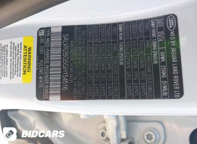 2016 Land Rover Range Rover — VIN SALVR2BG5GH154516, şəkil 9
