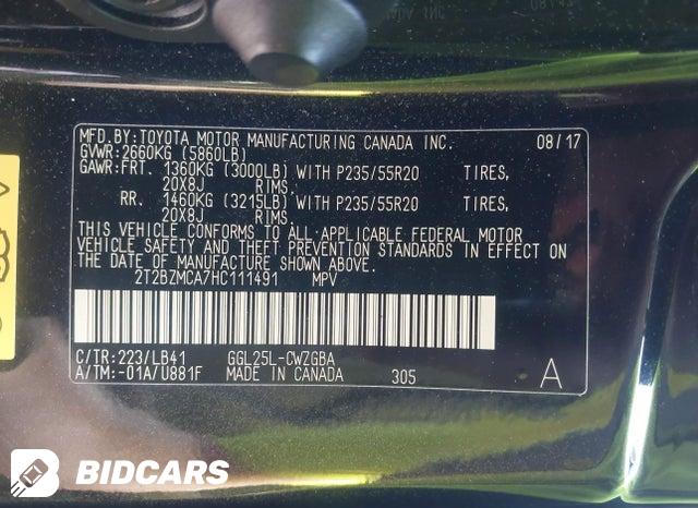 2017 Lexus RX — VIN 2T2BZMCA7HC111491, şəkil 9