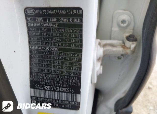 2016 Land Rover Range Rover — VIN SALVR2BG7GH090978, şəkil 9