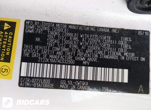 2T2ZK1BA7AC032900 2010 Lexus RX photo no. 9