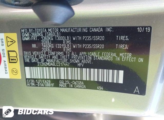 2020 Lexus RX — VIN 2T2HZMDA6LC217447, şəkil 9