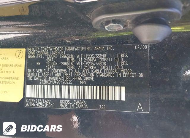 2T2HK31U49C120835 2009 Lexus RX photo no. 9