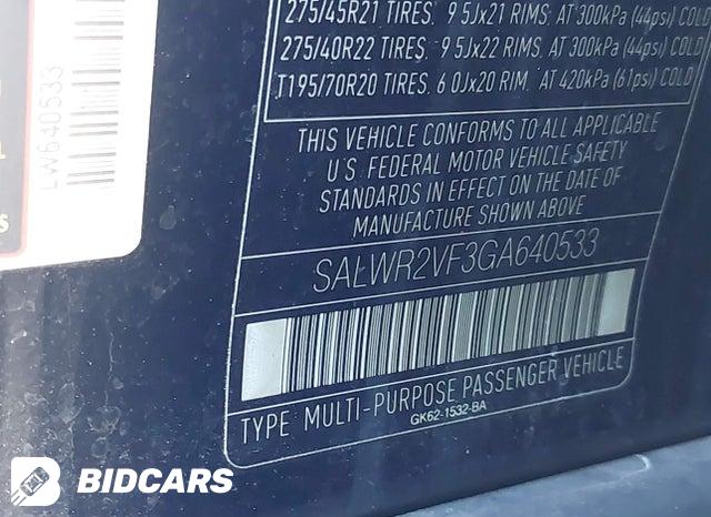 2016 Land Rover Range Rover — VIN SALWR2VF3GA640533, şəkil 9