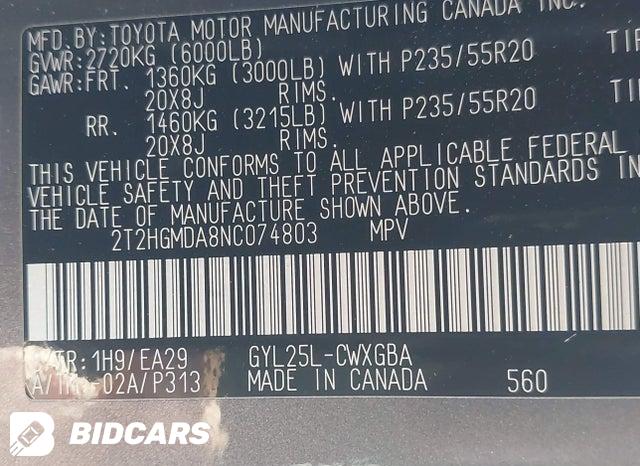 2022 Lexus RX — VIN 2T2HGMDA8NC074803, şəkil 9