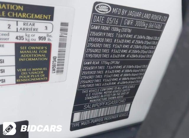 2016 Land Rover Range Rover — VIN SALWR2PFXGA597340, şəkil 9