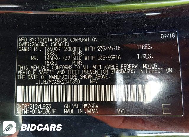 2019 Lexus RX — VIN JTJBZMCA5K2040850, şəkil 9