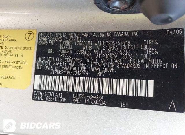 2T2HK31U97C012076 2007 Lexus RX photo no. 9