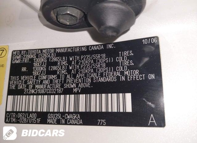 2T2HK31U87C032187 2007 Lexus RX photo no. 9
