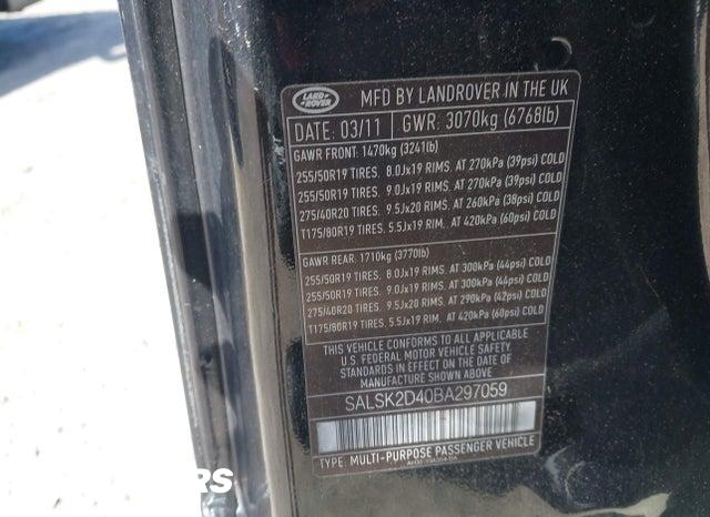 SALSK2D40BA297059 2011 Land Rover Range Rover photo no. 9