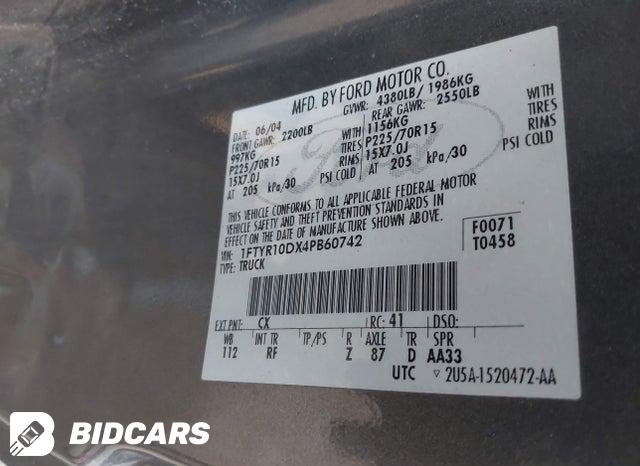 1FTYR10DX4PB60742 2004 Ford Ranger photo no. 9